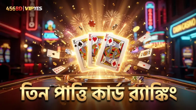 লাইভ তিন পাত্তি টেবিলের কার্ড র‌্যাঙ্কিং স্পষ্টভাবে প্রদর্শিত